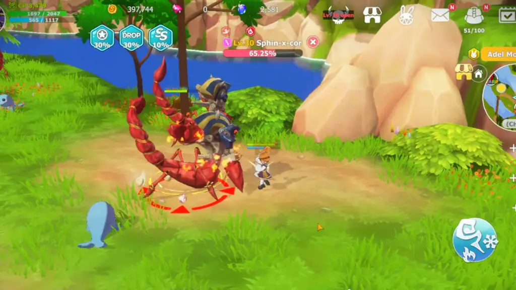 Seal M on CROSS gameplay, combat