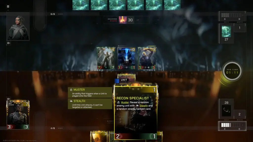 Patallel TCG, gameplay, card game, combat, UI