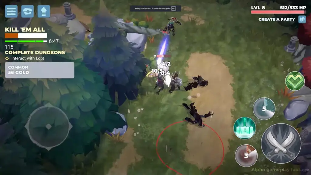 Spectarium image of gameplay showing a character fighting in combat against NPCs with some dead NPCs around