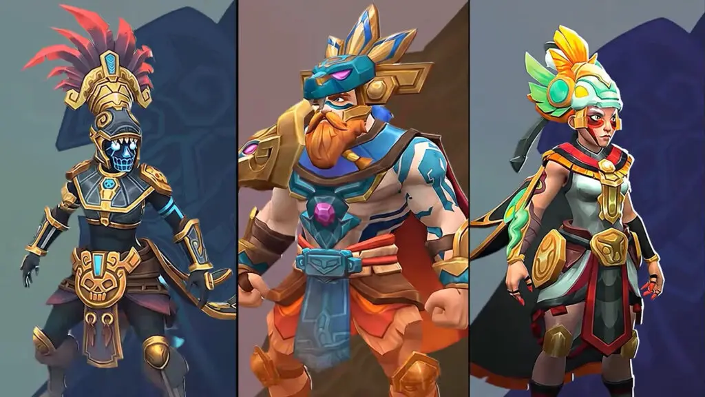 Spectarium image showing three playable characters in a character preview style
