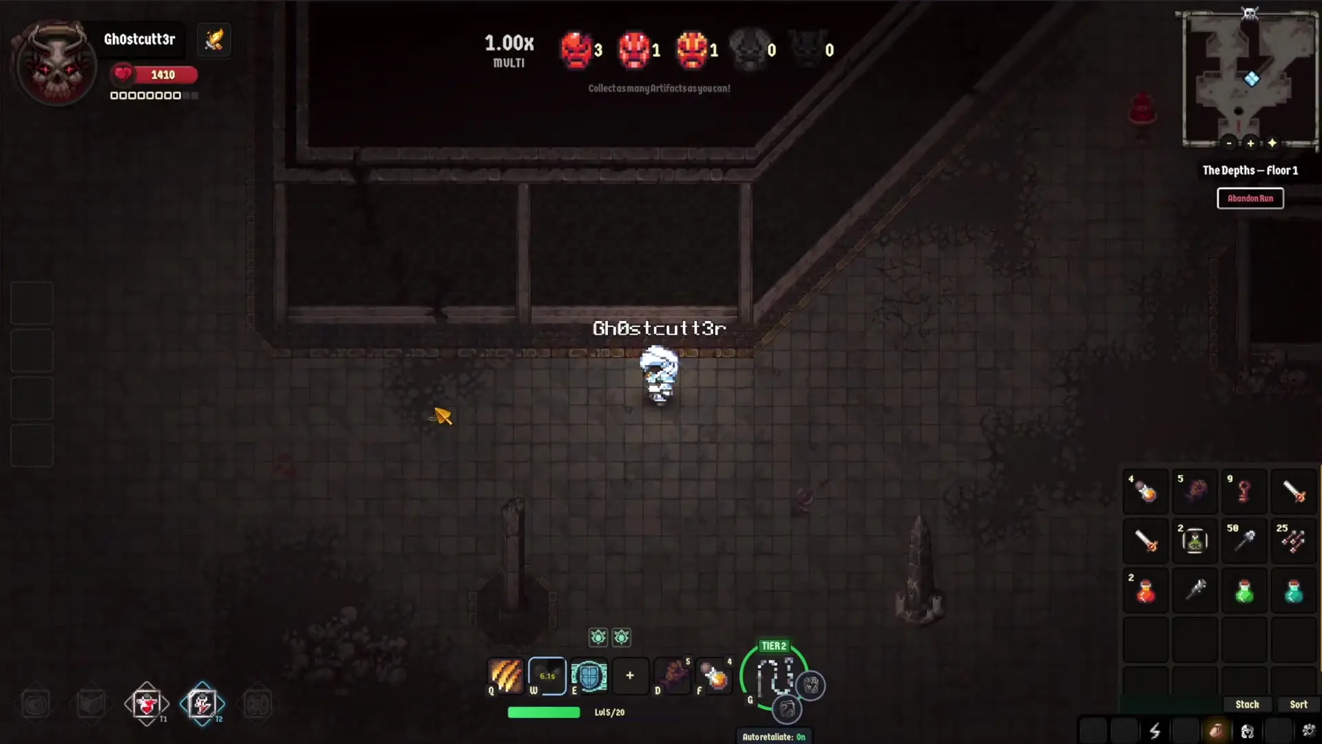 Cambria, player character in a dungeon setting with HUD elements visible Cambria, player character in a dungeon setting with HUD elements visible